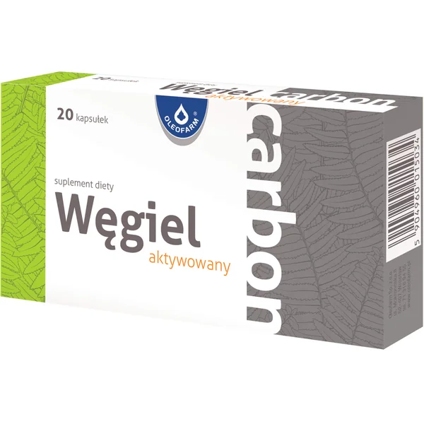 Carbon Aktivkohle 20 Kapseln mit 150 mg Aktivkohle pro Kapsel für Erwachsene