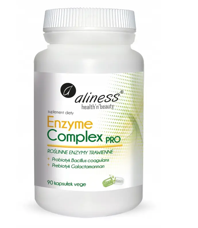 Aliness Enzyme Complex PRO 90 vegane Kapseln mit Verdauungsenzymen, Probiotikum und Präbiotika