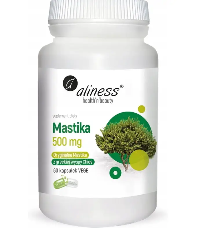 Aliness Mastika 500 mg – 60 vegane Kapseln mit original Chios-Mastix aus Pistacia lentiscus