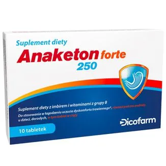 Anaketon Forte 250 Nahrungsergänzungsmittel mit Ingwer und B-Vitaminen, 10 Tabletten