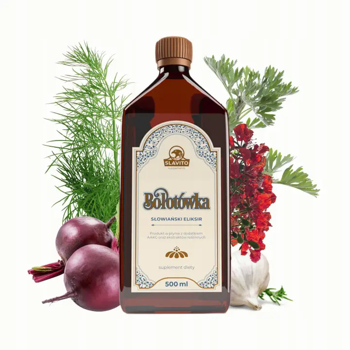 Bołotówka Slawisches Elixier – flüssiges Nahrungsergänzungsmittel mit AAKG und Pflanzenextrakten, 500 ml.
