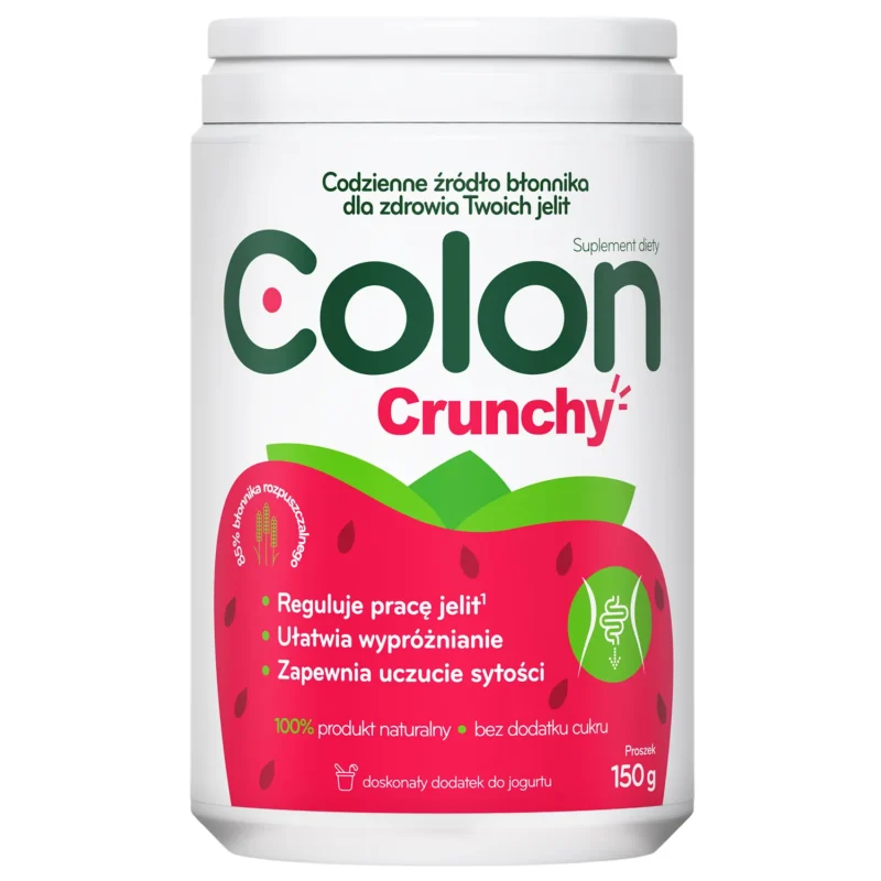 Colon Crunchy 150 g mit Flohsamenschalen und gefriergetrockneten Erdbeeren als natürliche Ballaststoffquelle
