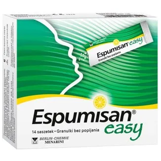 Espumisan Easy 125 mg 14 Beutel mit Simeticon als Granulat ohne Wasser gegen Blähungen und Völlegefühl