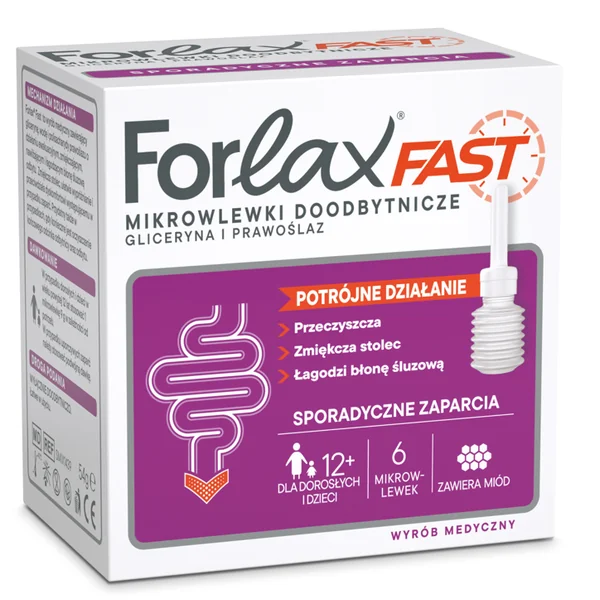 Forlax Fast rektale Mikroklistiere mit Glycerin und Eibisch, 6 × 9 g