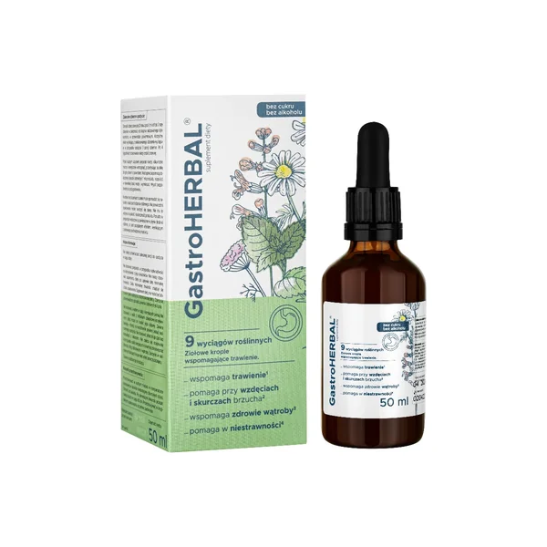 Ziołolek GastroHERBAL Nahrungsergänzungsmittel 50 ml mit pflanzlichen Extrakten für Verdauung und Magen-Darm-Wohlbefinden