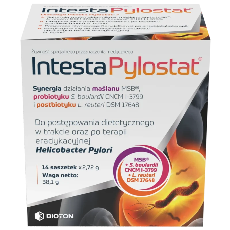 Intesta Pylostat – Lebensmittel für besondere medizinische Zwecke, 14 Beutel à 2,72 g zur Unterstützung während der Helicobacter-pylori-Therapie.