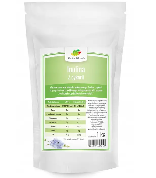 Słodkie Zdrowie Inulin aus Chicorée 1 kg – natürliches Inulin mit 90 % Ballaststoffen