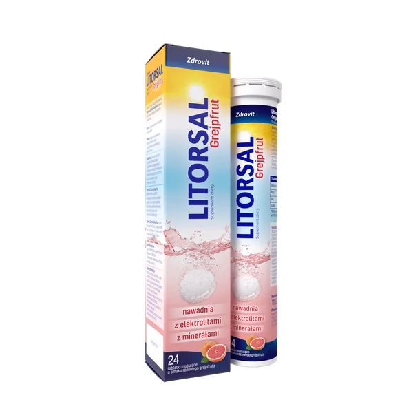 Litorsal Zdrovit Grapefruit 24 Brausetabletten mit Elektrolyten, Kalium, Natrium, Glukose und Vitamin C