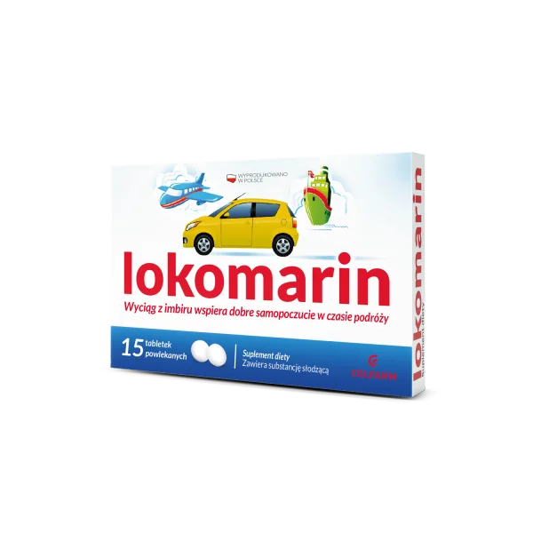 Lokomarin Nahrungsergänzungsmittel mit Ingwer, 15 Tabletten für Kinder bei Reisen