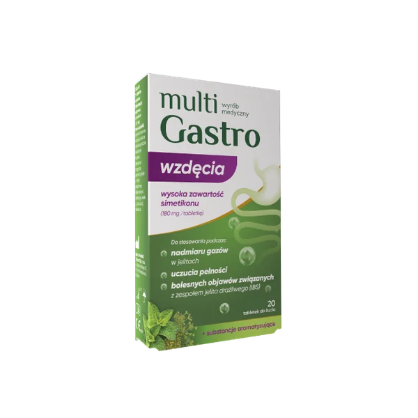 Multigastro Blähungen 20 Kautabletten mit 180 mg Simeticon gegen Blähungen und Völlegefühl