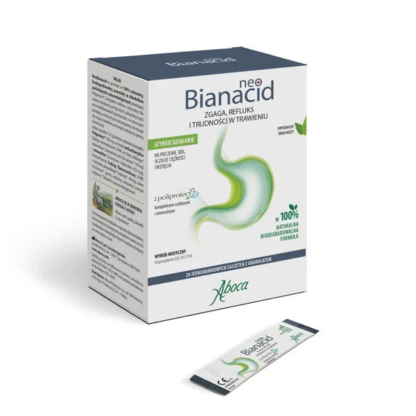 NeoBianacid Granulatbeutel – Medizinprodukt gegen Reflux und Sodbrennen, 20 Beutel.