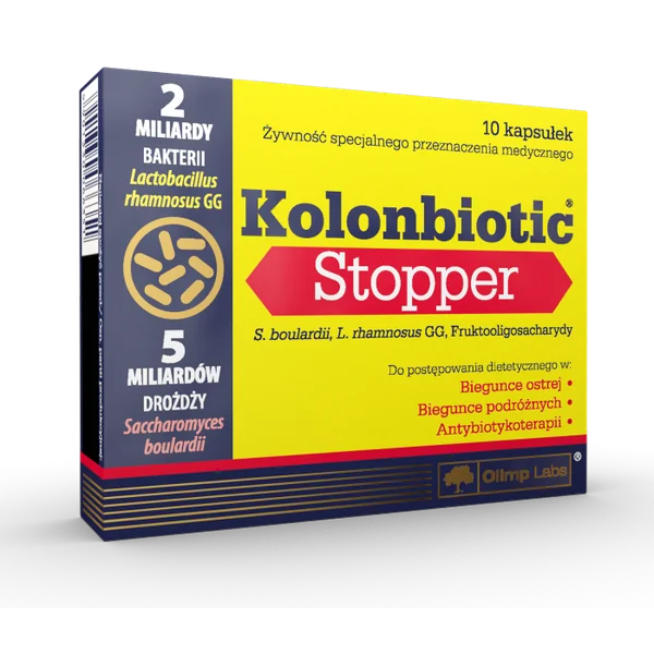 Olimp Kolonbiotic Stopper 10 Kapseln mit Saccharomyces boulardii, Lactobacillus rhamnosus GG und FOS