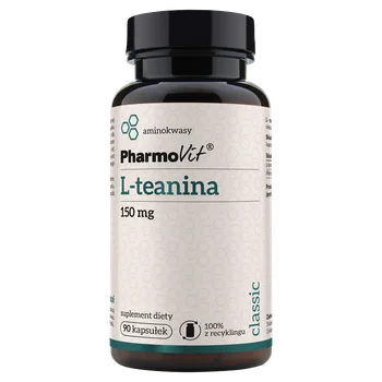 Pharmovit L-Theanin 150 mg – Nahrungsergänzungsmittel mit 90 Kapseln.