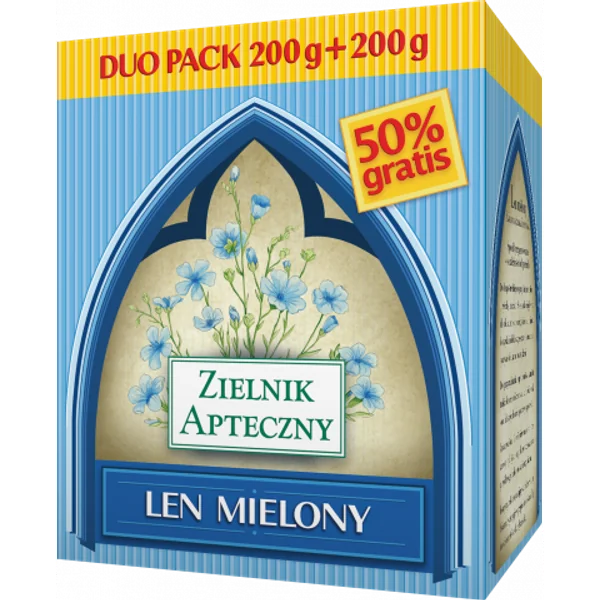 Polpharma gemahlene Leinsamen 2 × 200 g aus goldenen zweifach entölten Leinsamen