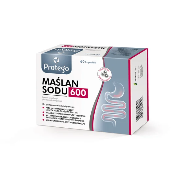 Protego Natriumbutyrat 600 – 60 Kapseln mit 600 mg Natriumbutyrat und 480 mg Buttersäure pro Kapsel