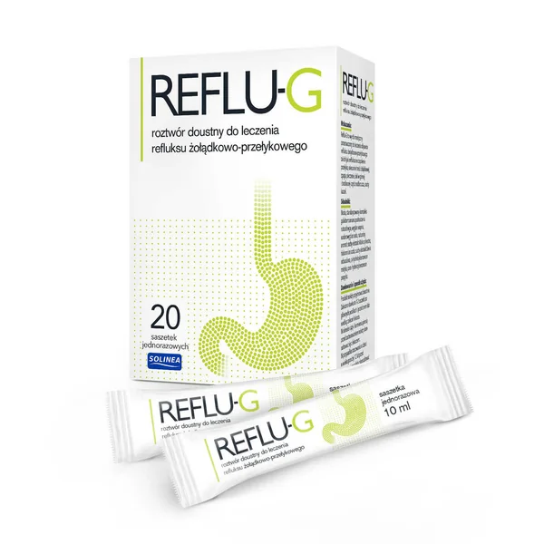 Reflu-G Lösung zum Einnehmen – Medizinprodukt gegen Reflux und Sodbrennen, 20 Beutel.