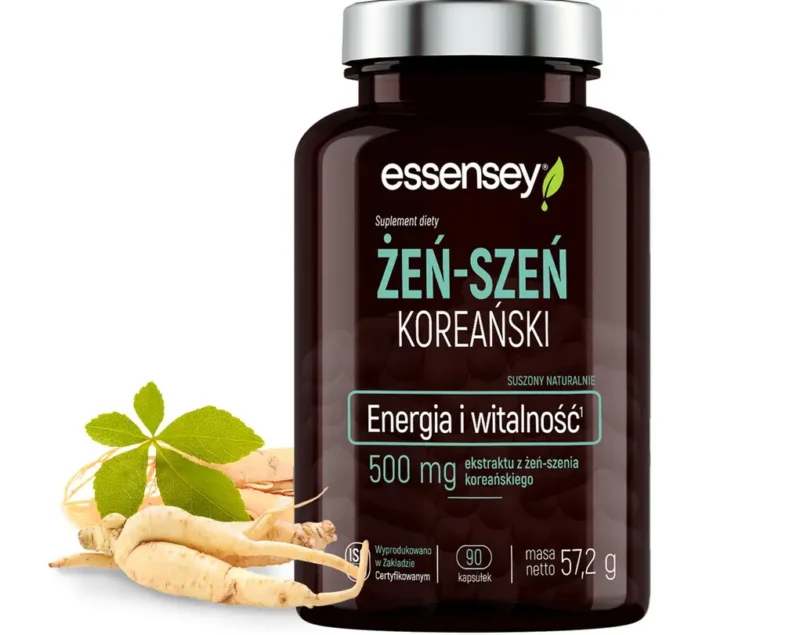 ESSENSEY Koreanischer Ginseng 500 mg – 90 Kapseln mit standardisiertem Panax-Ginseng-Extrakt