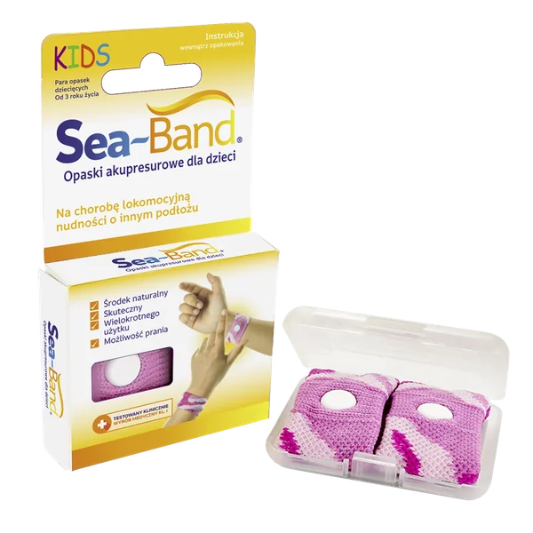 Sea-Band Akupressur-Armband gegen Übelkeit für Kinder, rosa, 2 Stück