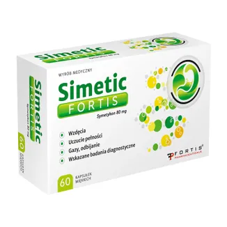 Simetic Fortis 80 mg 60 Weichkapseln mit Simeticon gegen Blähungen, Völlegefühl und gasbedingte Beschwerden