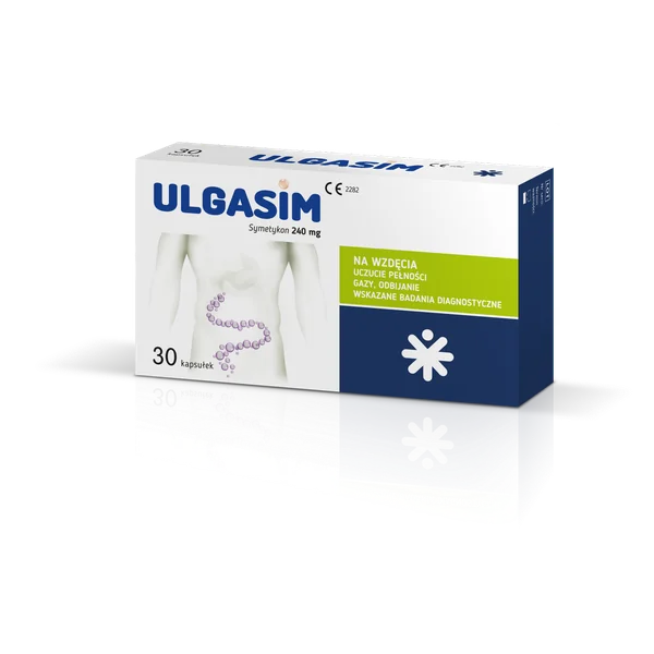 Ulgasim 240 mg Simeticon, 30 Kapseln gegen Blähungen und Völlegefühl