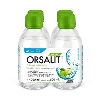 Orsalit Drink Apfel 4 x 200 ml – orale Rehydratationslösung mit Elektrolyten für Kinder ab 3 Jahren