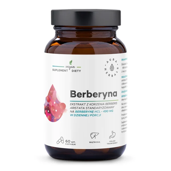 Aura Herbals Berberis aristata Berberin 490 mg 60 Kapseln mit 98 % Berberin HCl
