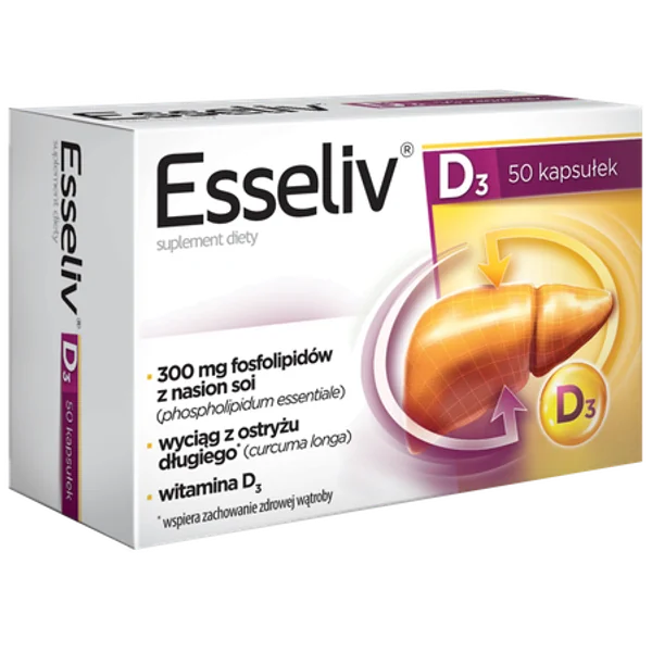 Esseliv D3 50 Kapseln mit Sojaphospholipiden, Kurkumaextrakt und Vitamin D3