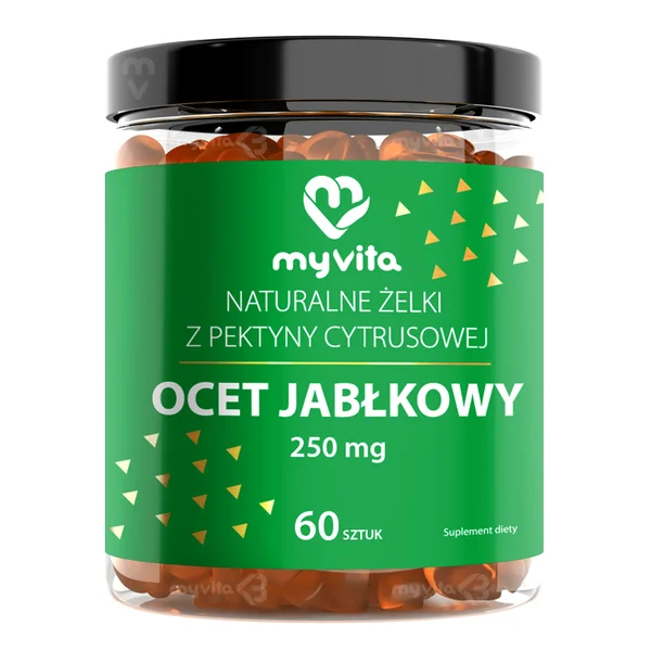 MyVita Apfelessig Gummies 60 Stück mit 250 mg Apfelessig und Fructooligosacchariden pro Gummi
