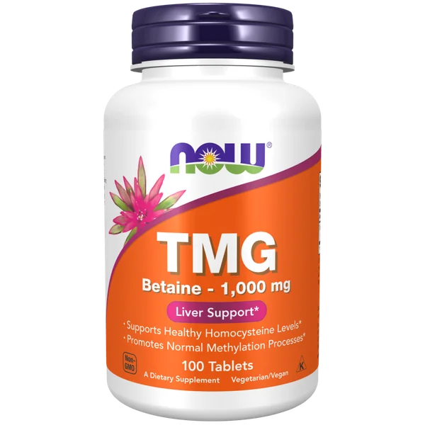 NOW Foods TMG 1000 mg 100 Tabletten mit Trimethylglycin und Betain