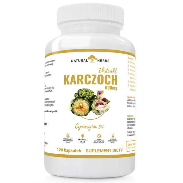 Natural Herbs Artischockenextrakt 120 Kapseln mit 600 mg Artischockenblattextrakt und Cynarin