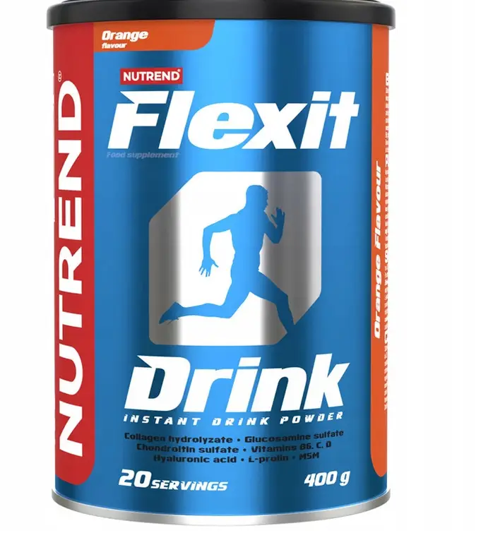 Nutrend Flexit Drink 400 g Orange mit Kollagen, Glucosamin, Chondroitin, MSM, Hyaluronsäure und Vitamin C