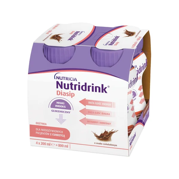 Nutridrink Diasip Trinknahrung mit Schokoladengeschmack 4 x 200 ml von Nutricia