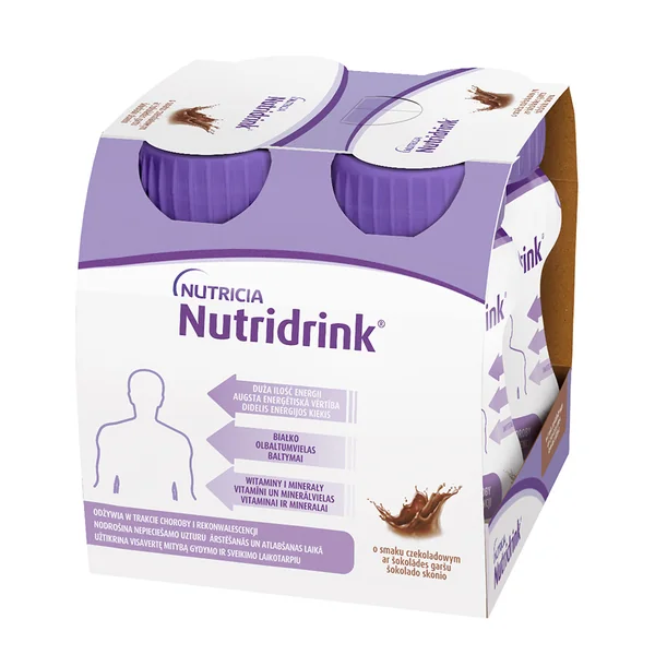 Nutridrink Schokolade 4 x 125 ml hochkalorische vollbilanzierte Trinknahrung von Nutricia