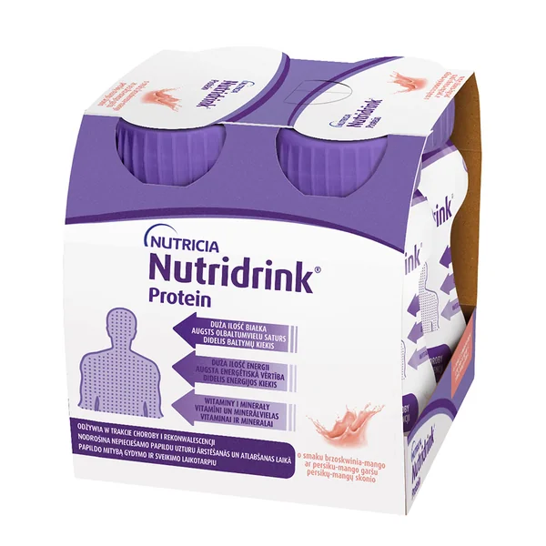 Nutridrink Protein Trinknahrung mit Pfirsich-Mango-Geschmack 4 x 125 ml von Nutricia