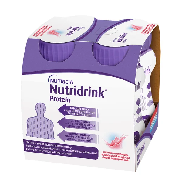 Nutridrink Protein Trinknahrung mit erfrischendem Geschmack roter Früchte 4 x 125 ml von Nutricia