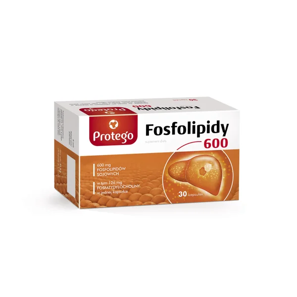 Protego Phospholipide 600 30 Kapseln mit 600 mg Sojaphospholipiden und 126 mg Phosphatidylcholin pro Kapsel