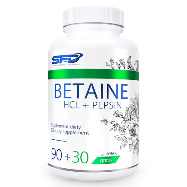 SFD Betaine HCl Pepsin 120 Tabletten mit 650 mg Betain HCl und 150 mg Pepsin pro Tablette