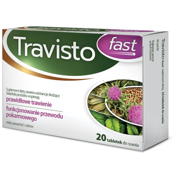 Travisto Fast 20 Lutschtabletten mit Artischocke, Pfefferminze, Mariendistel und Menthol