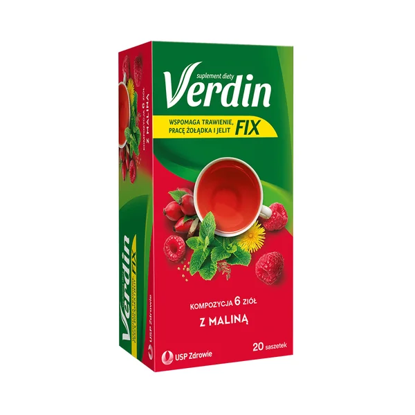 Verdin FIX mit Himbeere 20 Beutel Kräutertee mit Himbeere, Pfefferminze, Koriander, Kümmel und Hibiskus